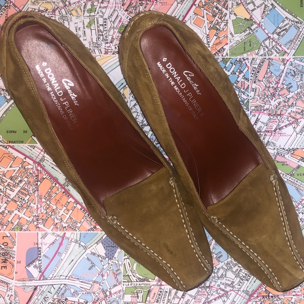 Donald J. Pliner Camel 🐪 Suede Loafer Heels